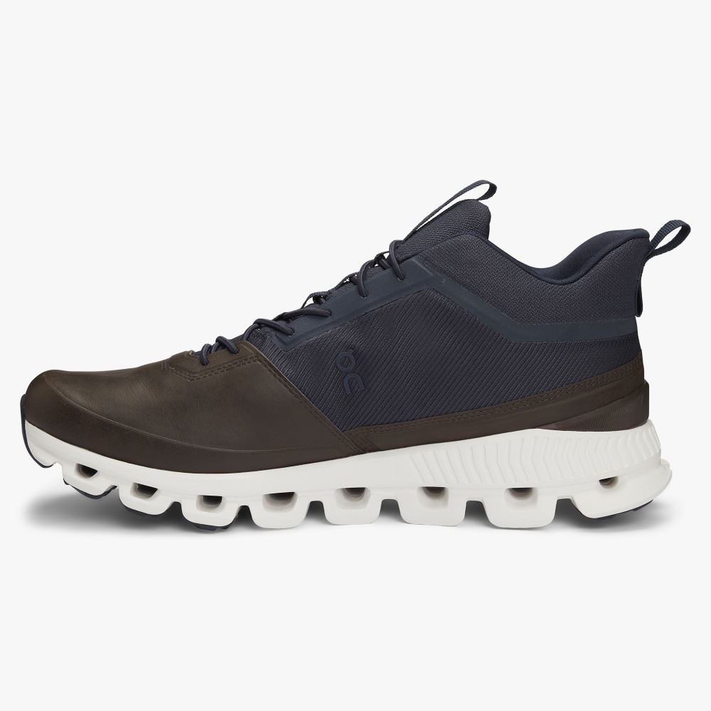 On Running Cloud Hi Sneakers Herren Braun Navy | UMV10090UE