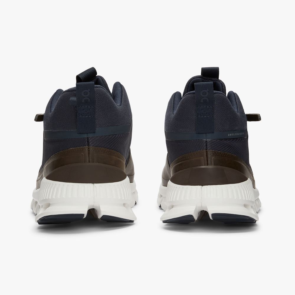 On Running Cloud Hi Sneakers Herren Braun Navy | UMV10090UE