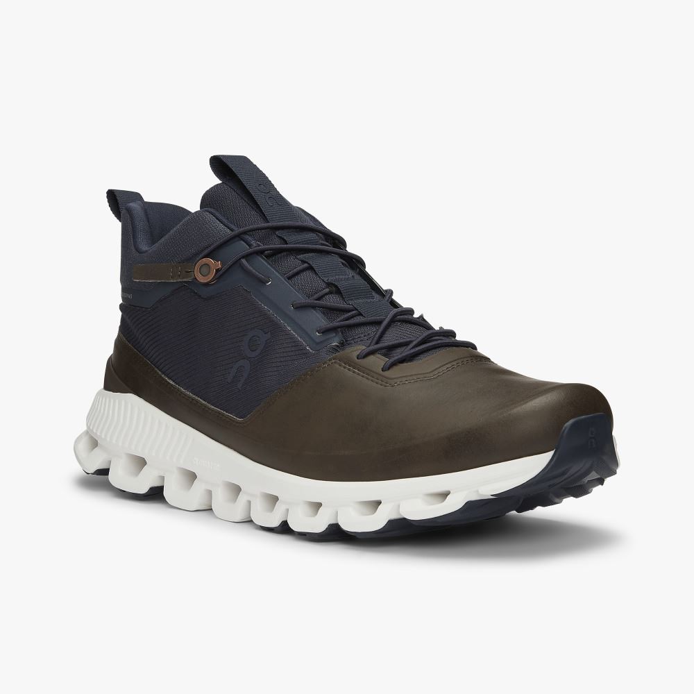 On Running Cloud Hi Sneakers Herren Braun Navy | UMV10090UE