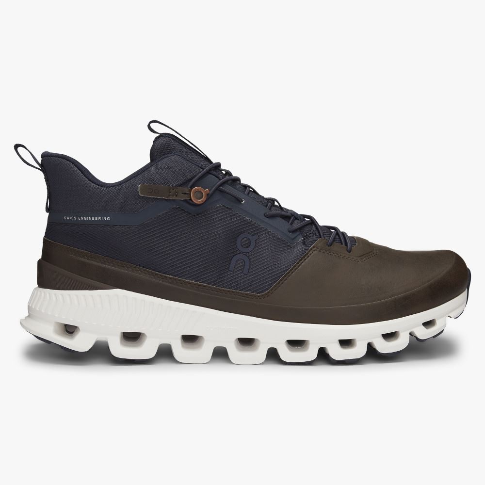 On Running Cloud Hi Sneakers Herren Braun Navy | UMV10090UE