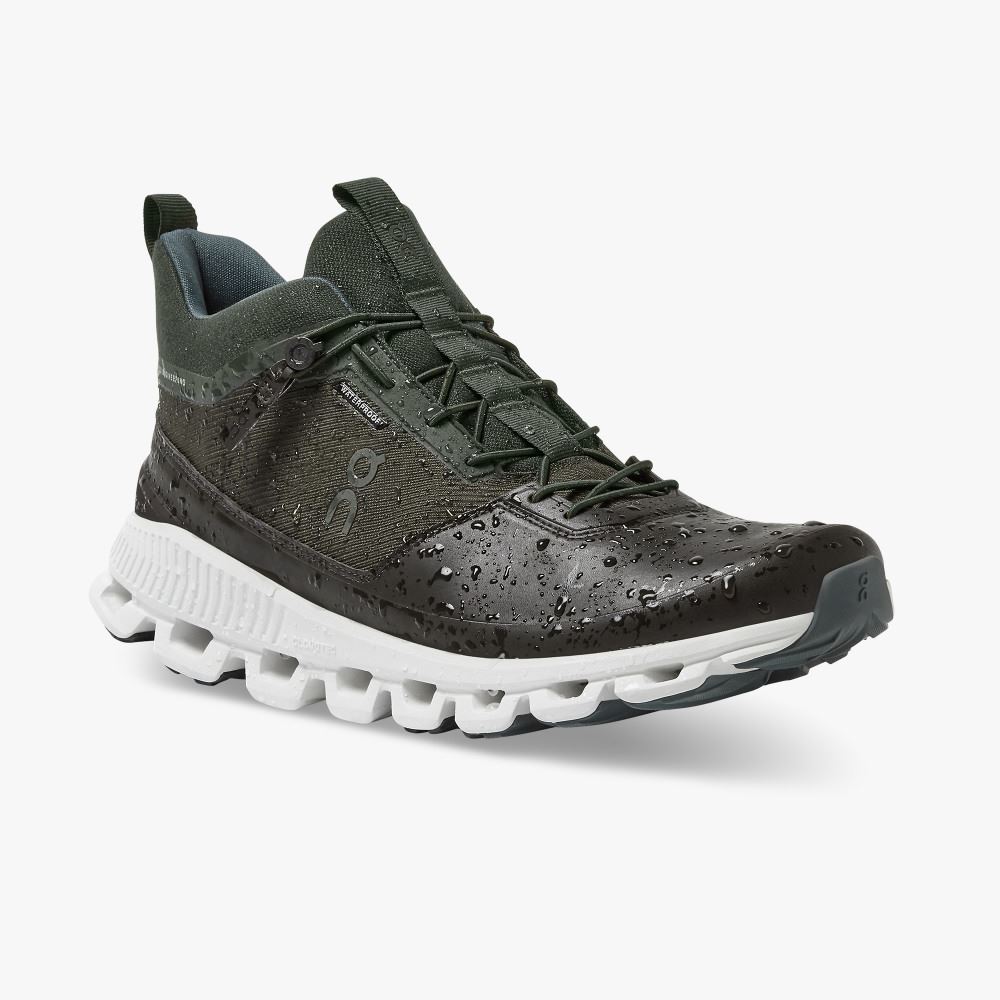 On Running Cloud Hi Sneakers Herren Schwarz Olivgrün | SZP5879EC