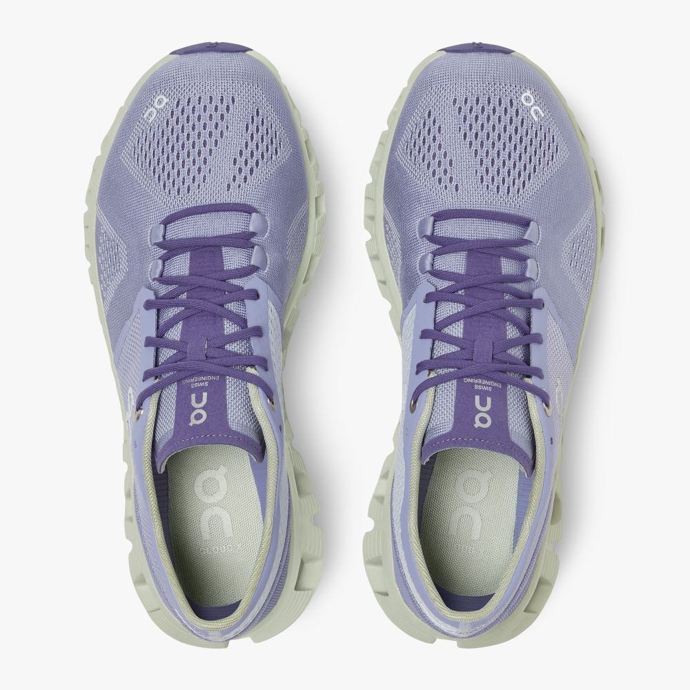 On Running Cloud X Straßenlaufschuhe Damen Lavendel | ZLF4374BW