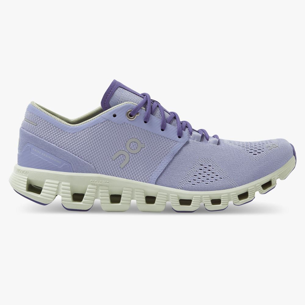 On Running Cloud X Straßenlaufschuhe Damen Lavendel | ZLF4374BW