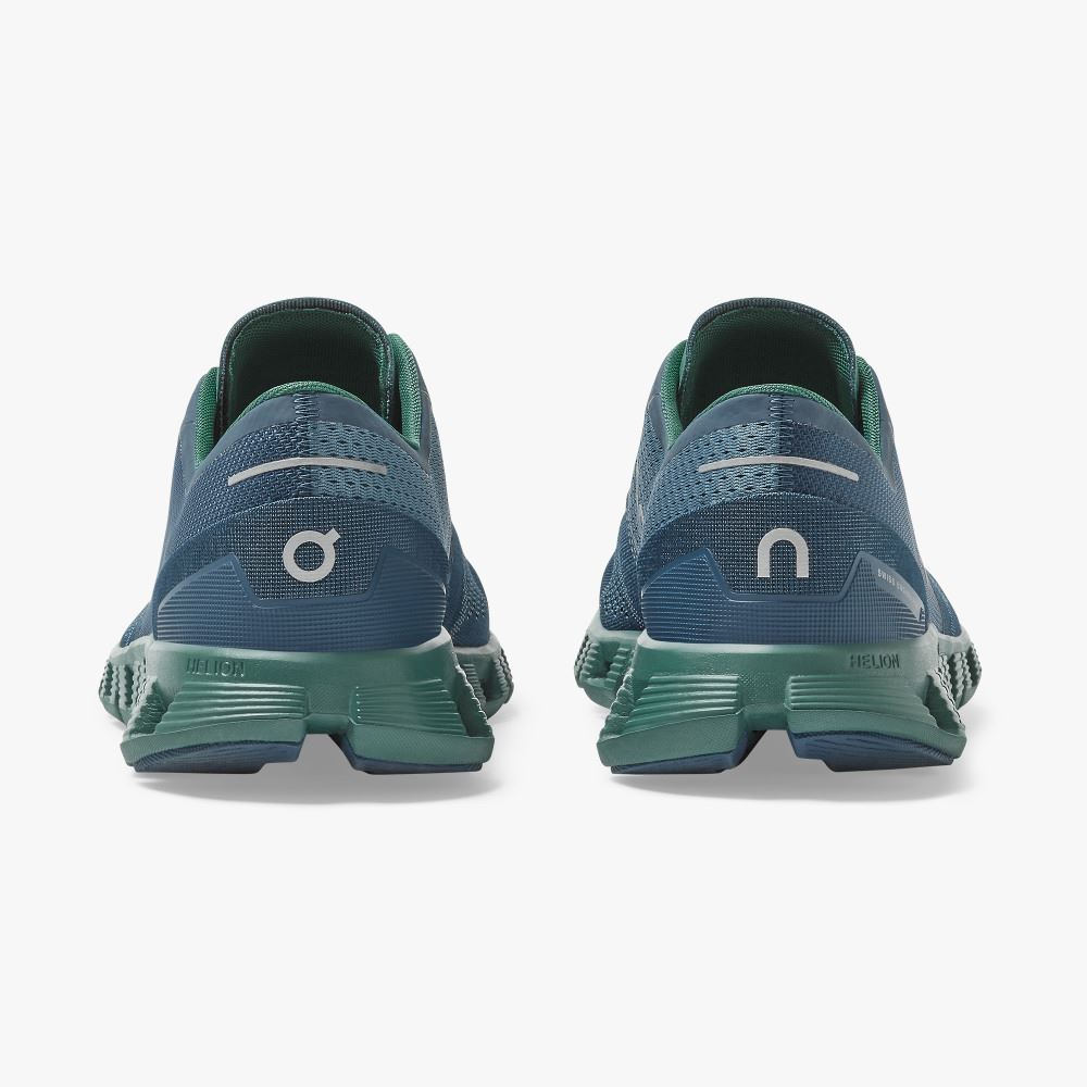 On Running Cloud X Straßenlaufschuhe Herren Blau Grün | KZB3169ZH