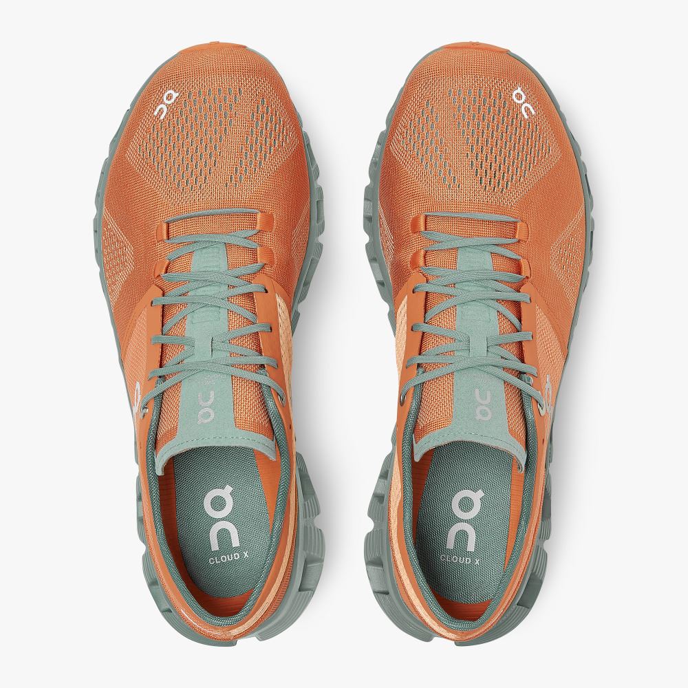 On Running Cloud X Straßenlaufschuhe Herren Orange | WJA6310SC