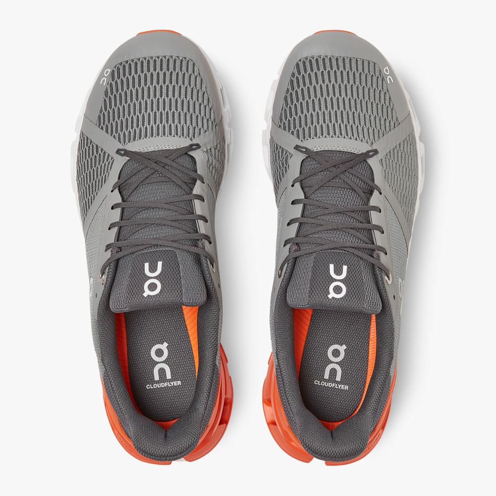 On Running Cloudflyer Straßenlaufschuhe Herren Grau Orange | TQJ9020EE