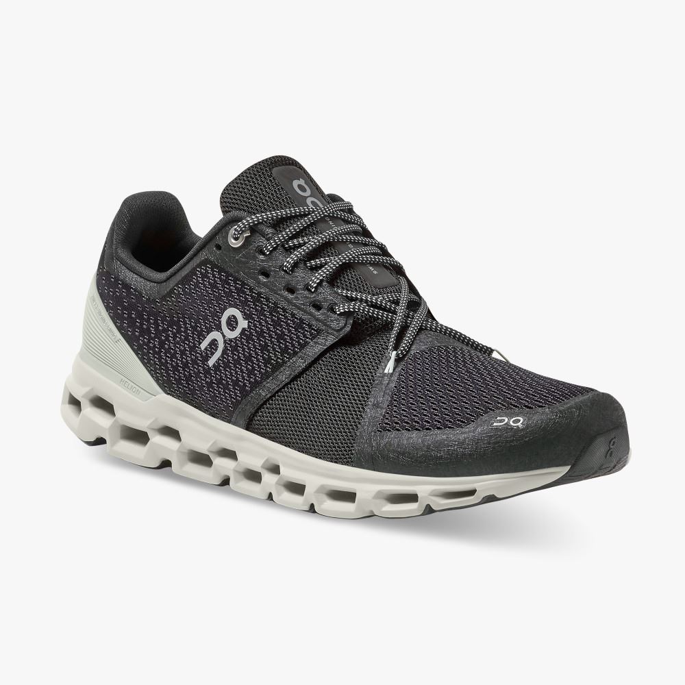 On Running Cloudstratus Straßenlaufschuhe Herren Schwarz | FLS195IK